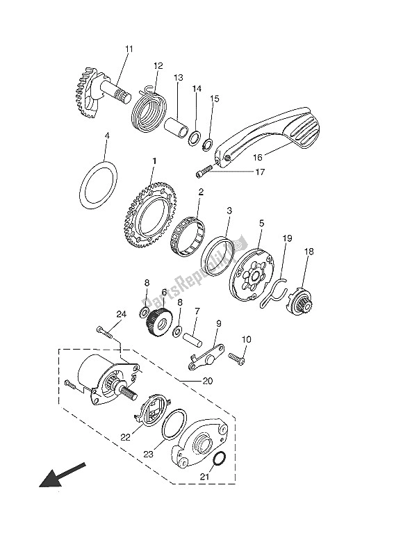 All parts for the Starter of the Yamaha CW 50 2016