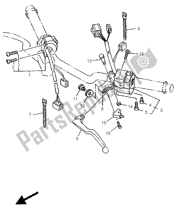 All parts for the Handle Switch & Lever of the Yamaha XJ 600S 1995