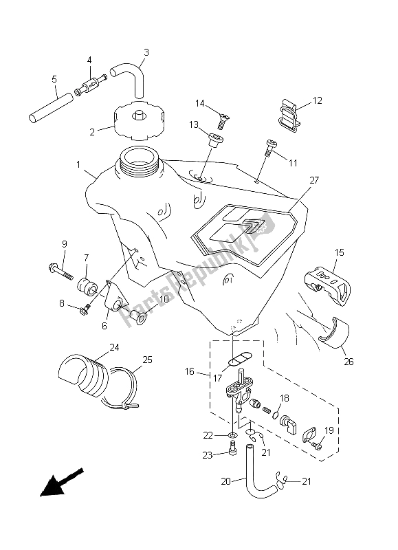 Wszystkie części do Zbiornik Paliwa Yamaha YZ 125 1997