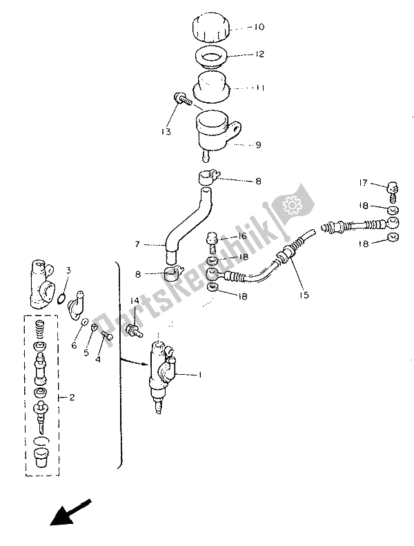 Todas las partes para Cilindro Maestro Trasero de Yamaha V MAX 12 1200 1993