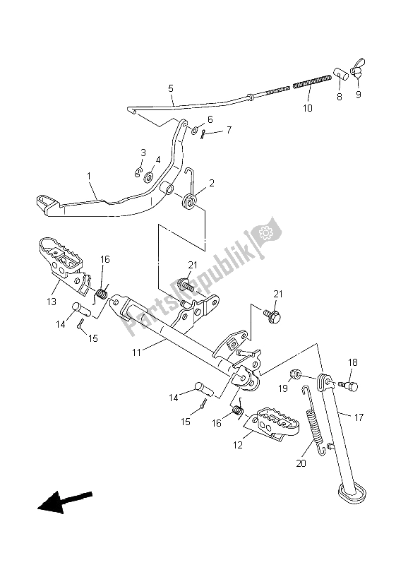 Todas las partes para Soporte Y Reposapiés de Yamaha TT R 90E 2004