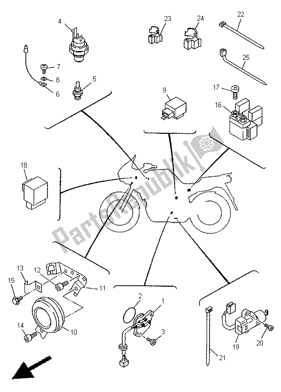 All parts for the Electrical 2 of the Yamaha TDM 850 1996