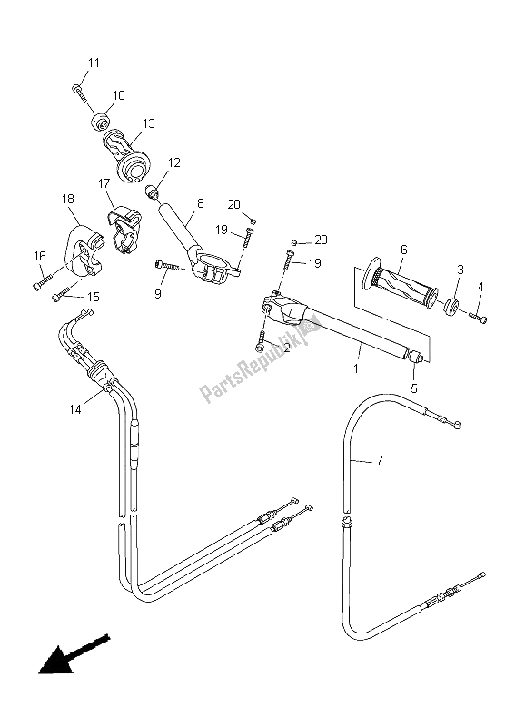 Wszystkie części do Uchwyt Kierownicy I Kabel Yamaha YZF R1 1000 2012