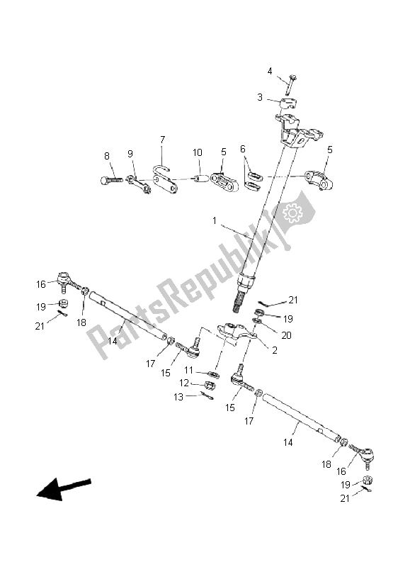 Todas las partes para Direccion de Yamaha YFM 660F Grizzly 2003