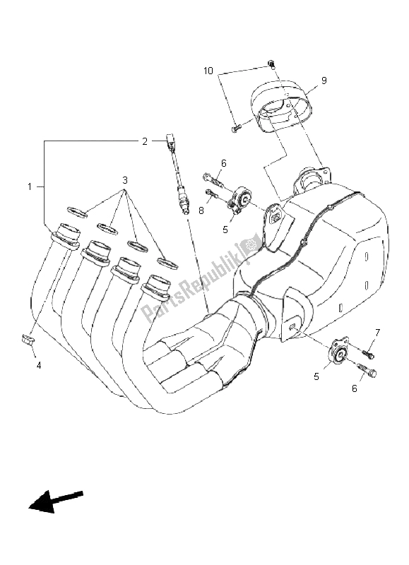 All parts for the Exhaust of the Yamaha XJ6N 600 2011