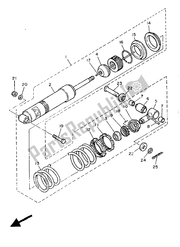 Todas las partes para Suspensión Trasera de Yamaha XT 600Z Tenere 1986