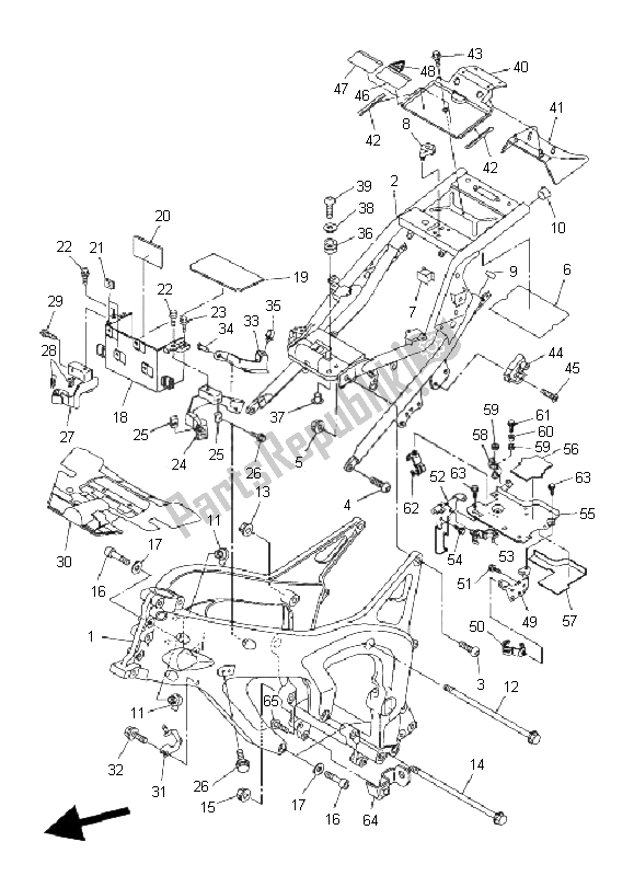 All parts for the Frame of the Yamaha FZ6 SHG Fazer 600 2008