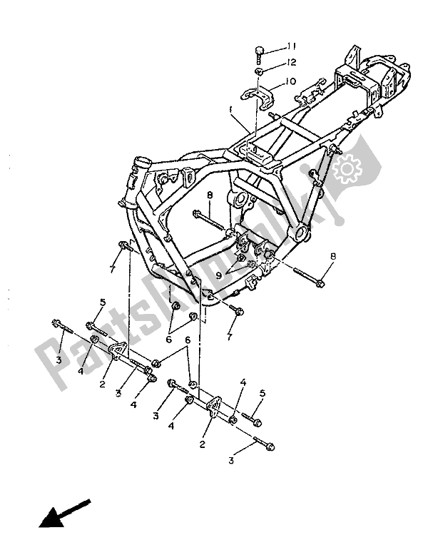 Toutes les pièces pour le Cadre du Yamaha XJ 900 1986