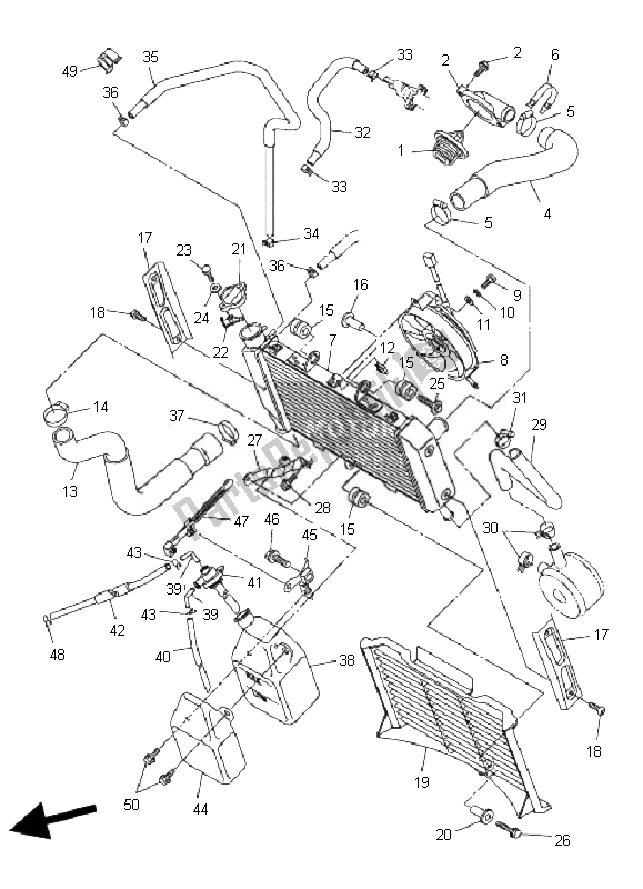 Toutes les pièces pour le Tuyau De Radiateur du Yamaha FZ6 N 600 2007