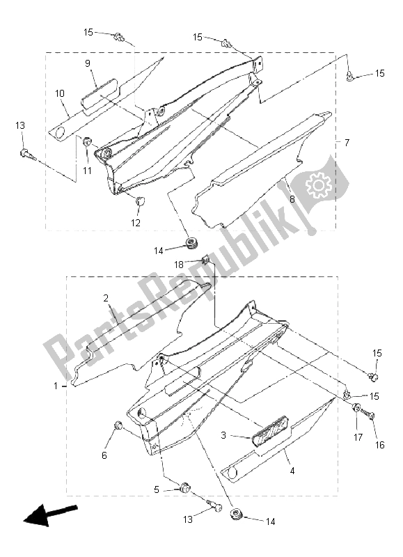 Todas las partes para Cubierta Lateral de Yamaha FJR 1300 AS 2009