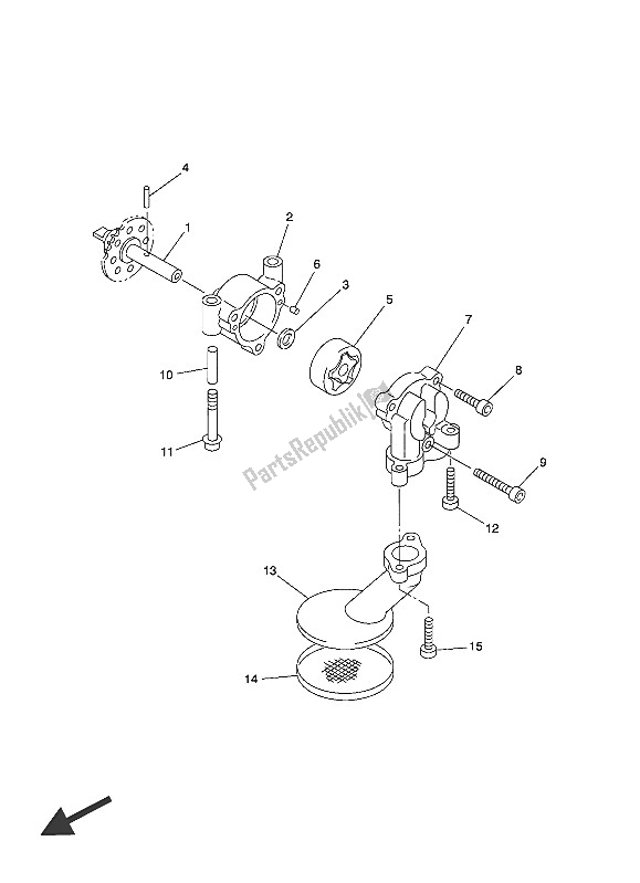 Toutes les pièces pour le La Pompe à Huile du Yamaha FJR 1300 PA 2016