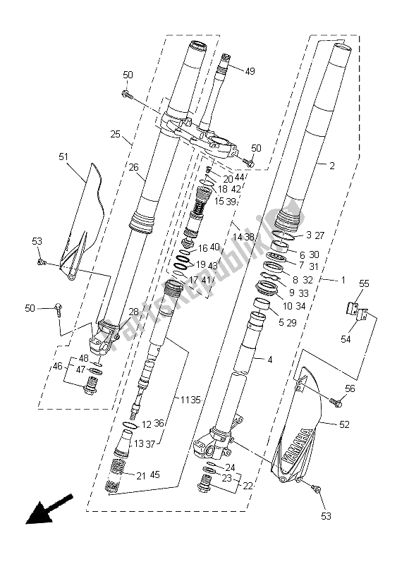 Wszystkie części do Przedni Widelec Yamaha YZ 450F 2014