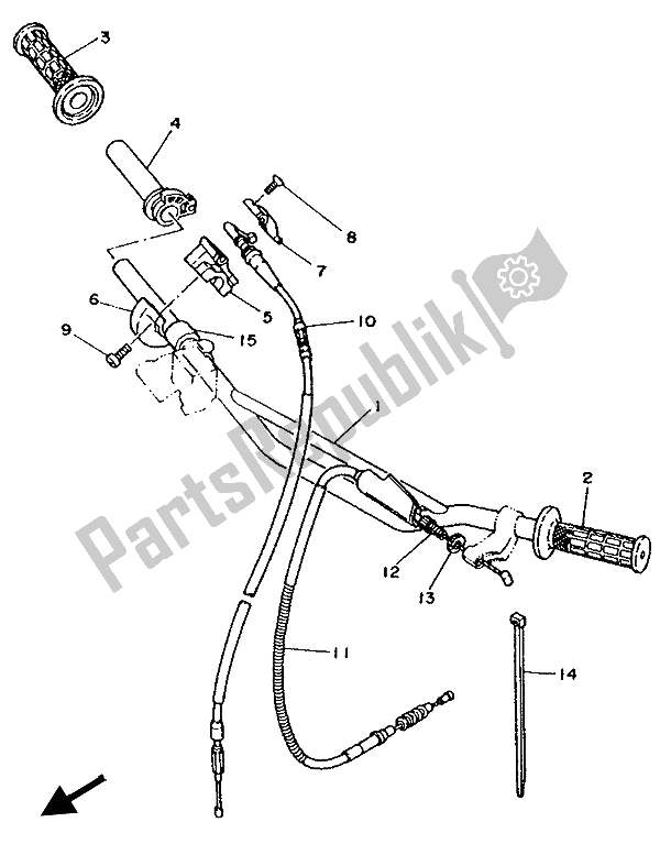 Tutte le parti per il Maniglia E Cavo Dello Sterzo del Yamaha YZ 125 LC 1992