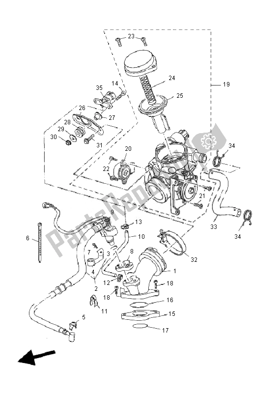 All parts for the Intake of the Yamaha YP 250R X MAX 2010