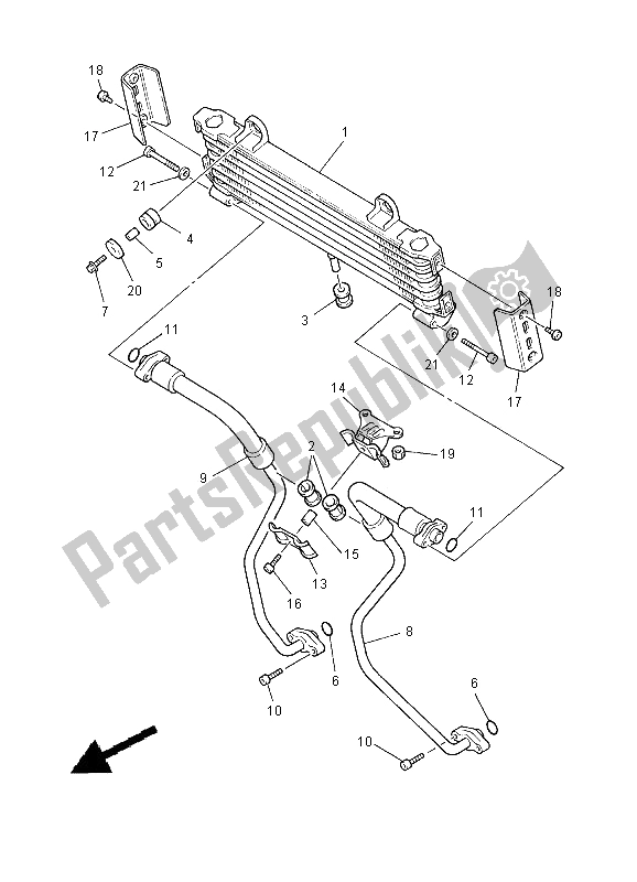 Toutes les pièces pour le Refroidisseur D'huile du Yamaha XJR 1300 SP 2000