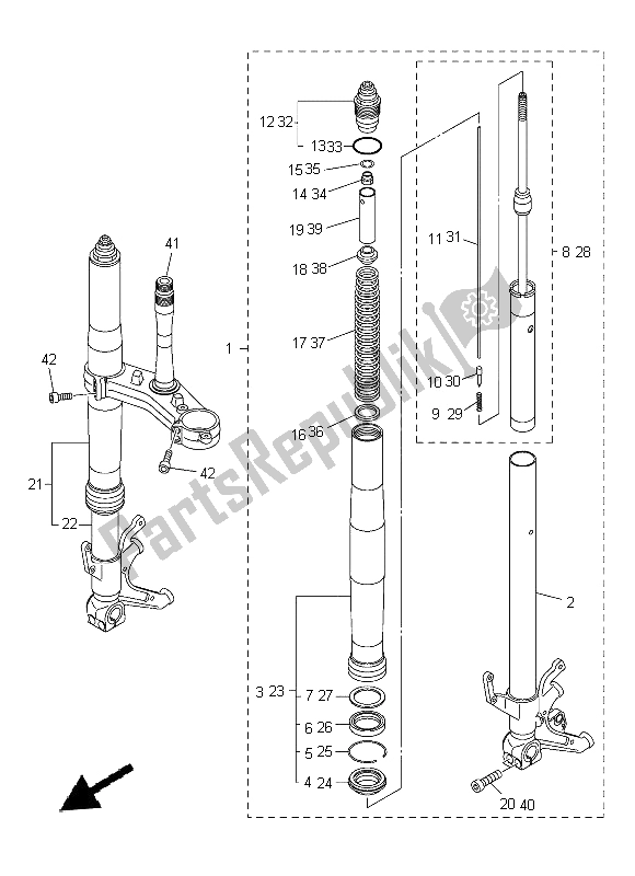 Tutte le parti per il Forcella Anteriore del Yamaha YZF R1 1000 2014