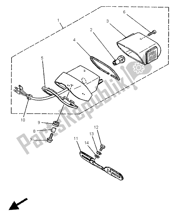 Toutes les pièces pour le Feu Arrière du Yamaha XV 250 S Virago 1997