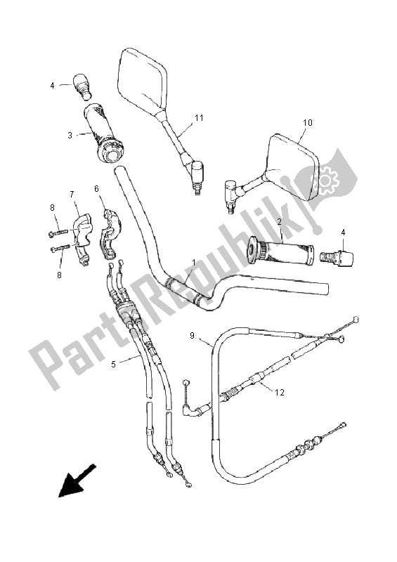 All parts for the Steering Handle & Cable of the Yamaha XJ 900S Diversion 2001