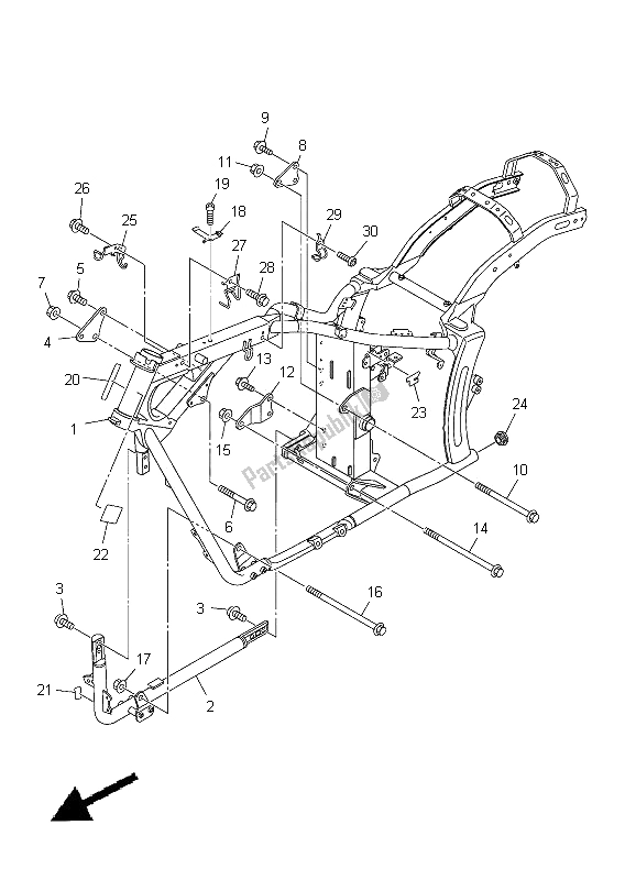 Wszystkie części do Rama Yamaha XVS 950A 2012
