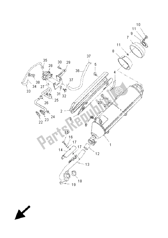 All parts for the Exhaust of the Yamaha YP 250R X MAX 250 2005