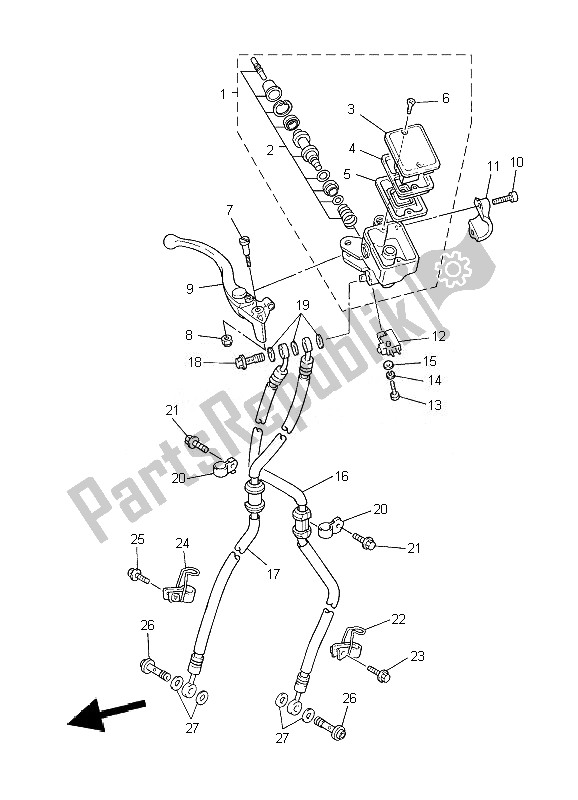 Wszystkie części do Przedni Cylinder G?ówny Yamaha XJR 1300 2010