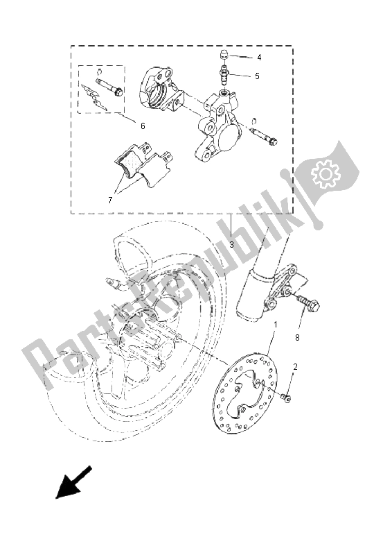 All parts for the Front Brake Caliper of the Yamaha CW 50 RS BWS 2009