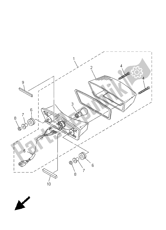 All parts for the Taillight of the Yamaha YBR 125 ED 2005