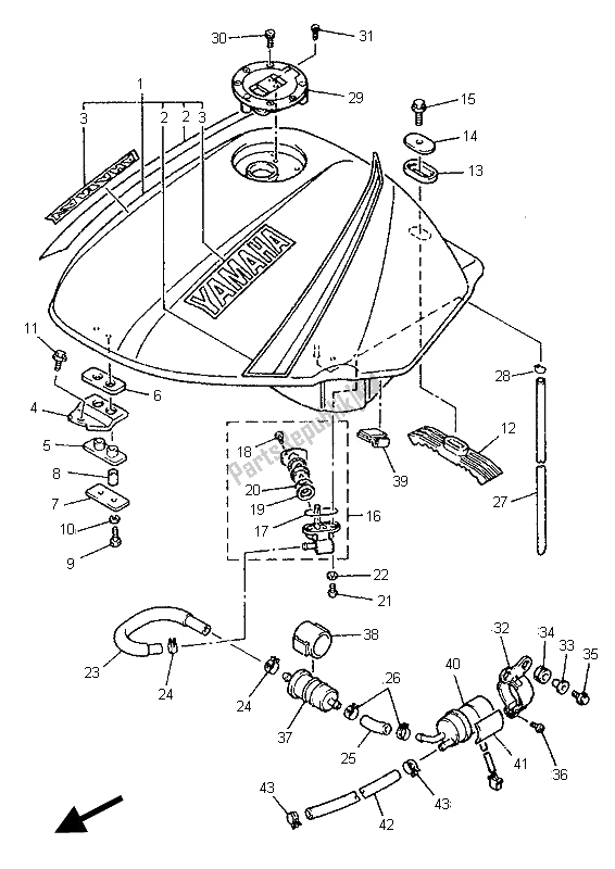 Tutte le parti per il Serbatoio Di Carburante del Yamaha XJ 900S Diversion 1995