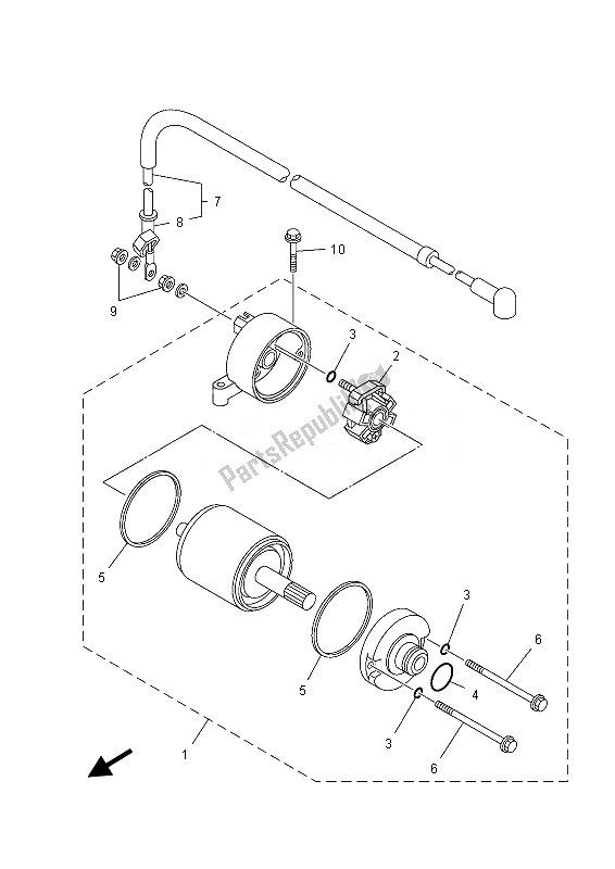 Tutte le parti per il Motore Di Avviamento del Yamaha YFM 700 Fgpsed Grizzly 4X4 2013
