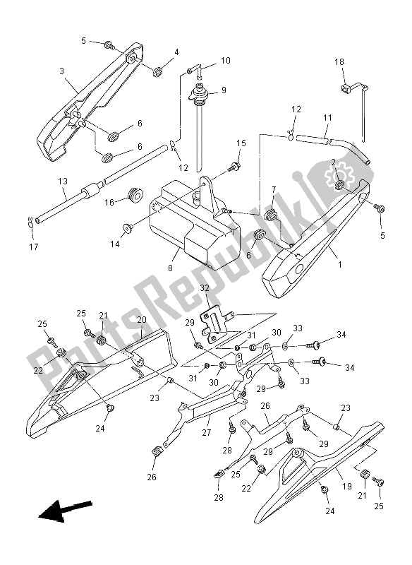 Toutes les pièces pour le Couvercle Latéral du Yamaha FZ8 NA 800 2012