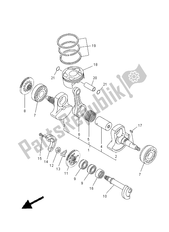 Tutte le parti per il Albero Motore E Pistone del Yamaha YFZ 450R 2012