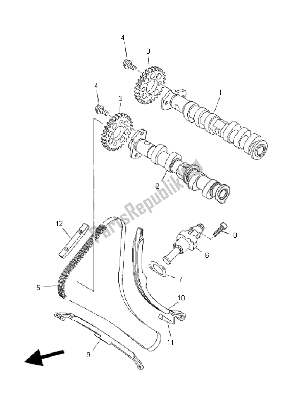 All parts for the Camshaft & Chain of the Yamaha TDM 900 2008