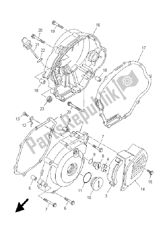 Todas las partes para Tapa Del Cárter 1 de Yamaha TT R 125 SW LW 2005