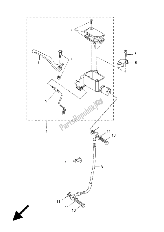 All parts for the Front Master Cylinder of the Yamaha CW 50N 2011