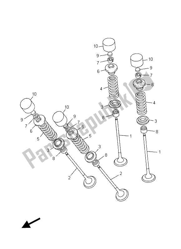 All parts for the Valve of the Yamaha YZF R6 600 2015