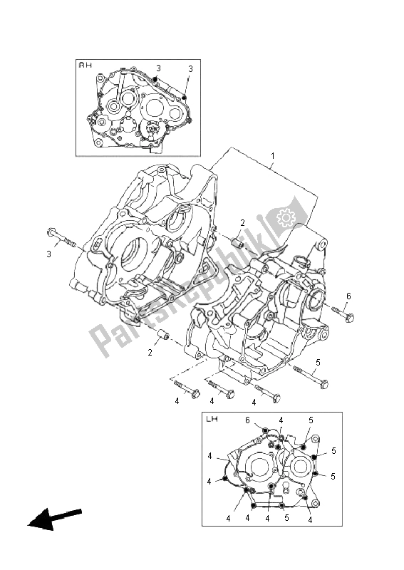 All parts for the Crankcase of the Yamaha YZF R 125 2011