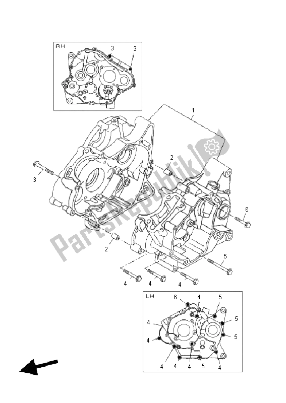 All parts for the Crankcase of the Yamaha YZF R 125 2011