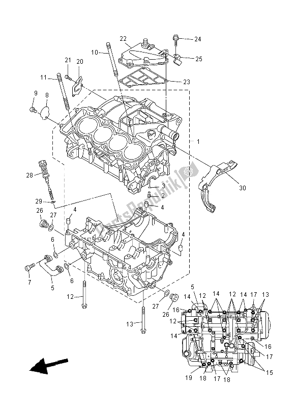 Toutes les pièces pour le Carter du Yamaha YZF R6 600 2008