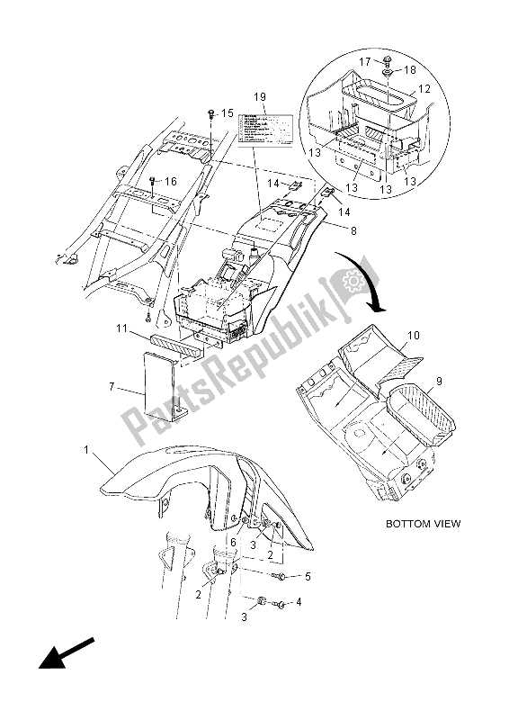 Tutte le parti per il Parafango del Yamaha XT 660 ZA Tenere 2015