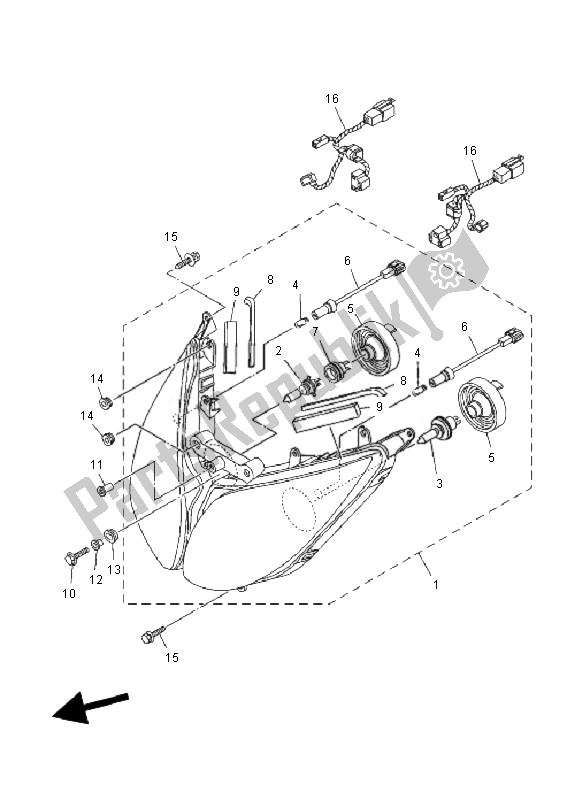 Tutte le parti per il Faro del Yamaha XP 500A T MAX 2010