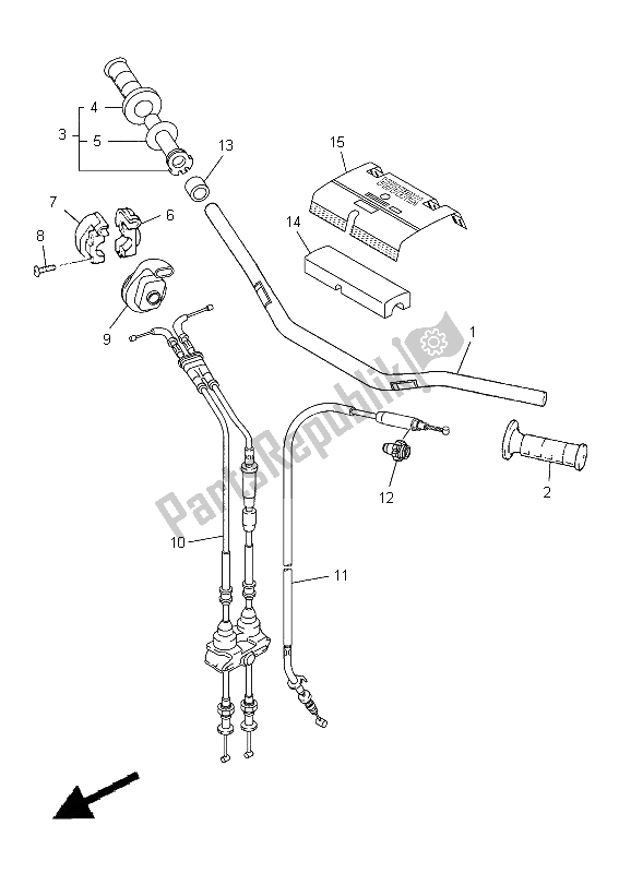 Tutte le parti per il Maniglia E Cavo Dello Sterzo del Yamaha YZ 450F 2012