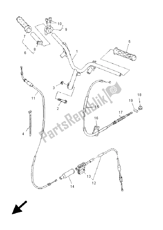 Todas as partes de Manivela E Cabo De Direção do Yamaha YN 50R Neos 2009