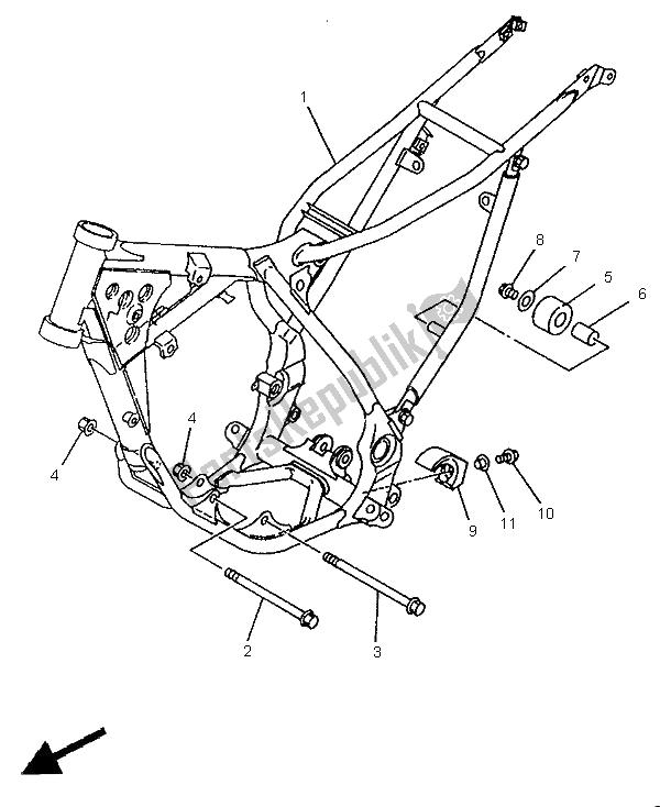 Todas as partes de Quadro, Armação do Yamaha YZ 80 LC 1995