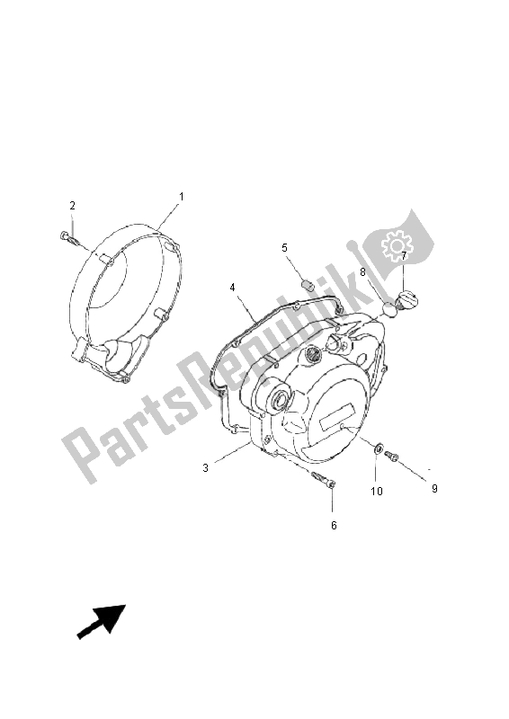 Tutte le parti per il Coperchio Del Carter 1 del Yamaha DT 50R SM 2008