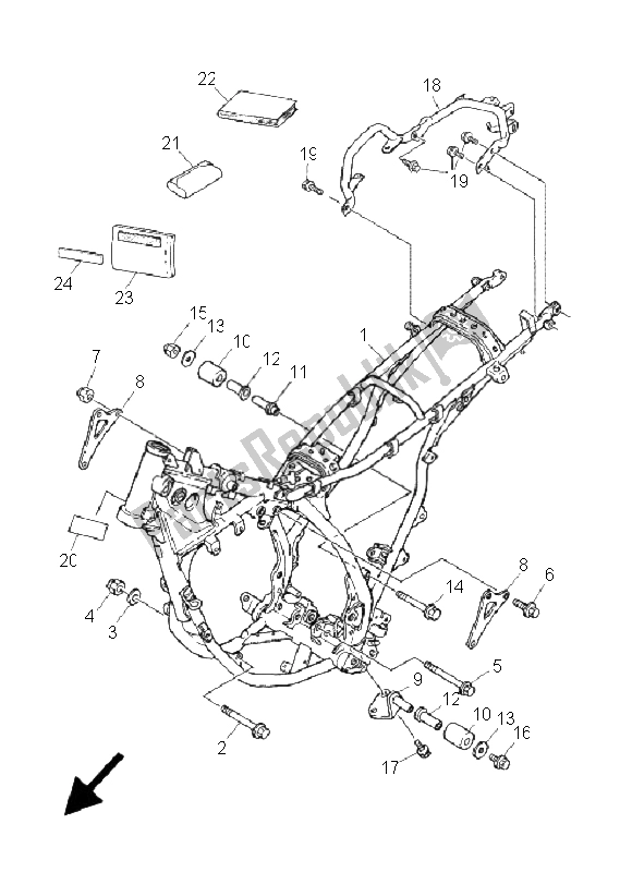 All parts for the Frame of the Yamaha DT 125 RE 2005