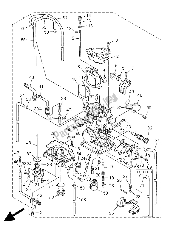 All parts for the Carburetor of the Yamaha WR 250F 2013