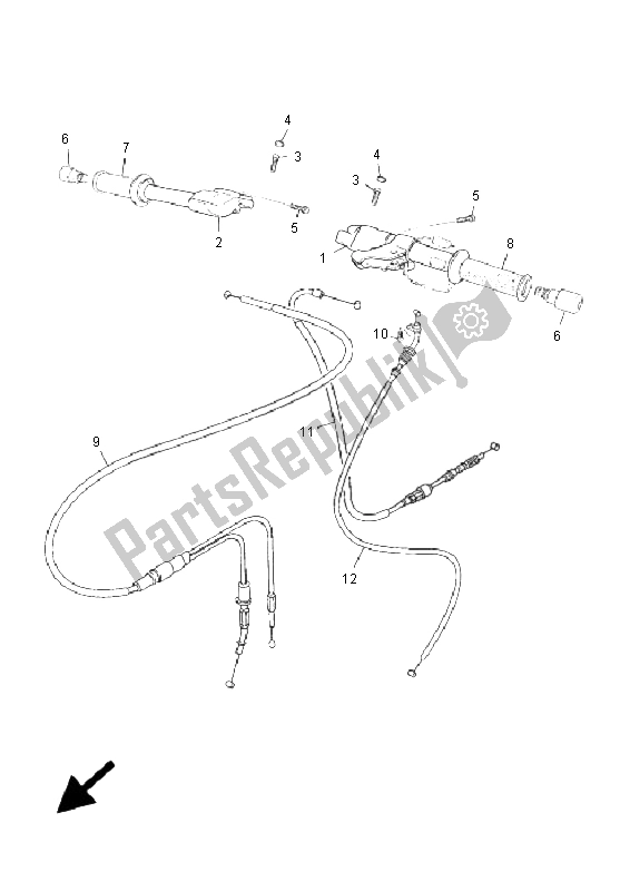 Todas las partes para Manija De Dirección Y Cable de Yamaha TZR 50 2009