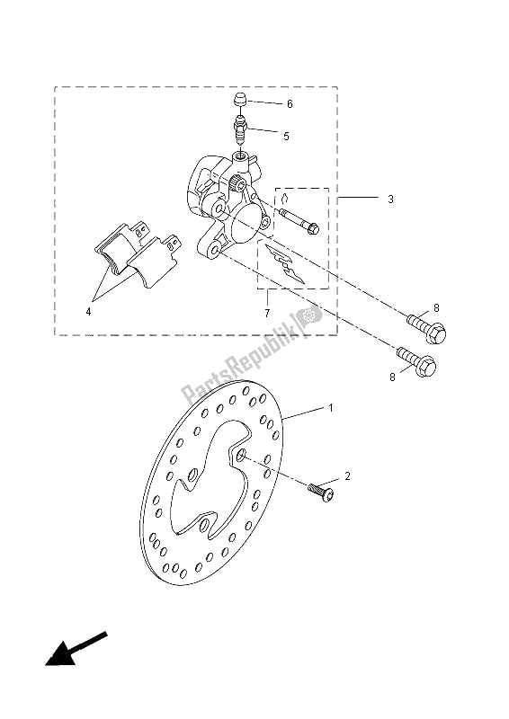 Todas las partes para Pinza De Freno Delantero de Yamaha YN 50 FMU 2014