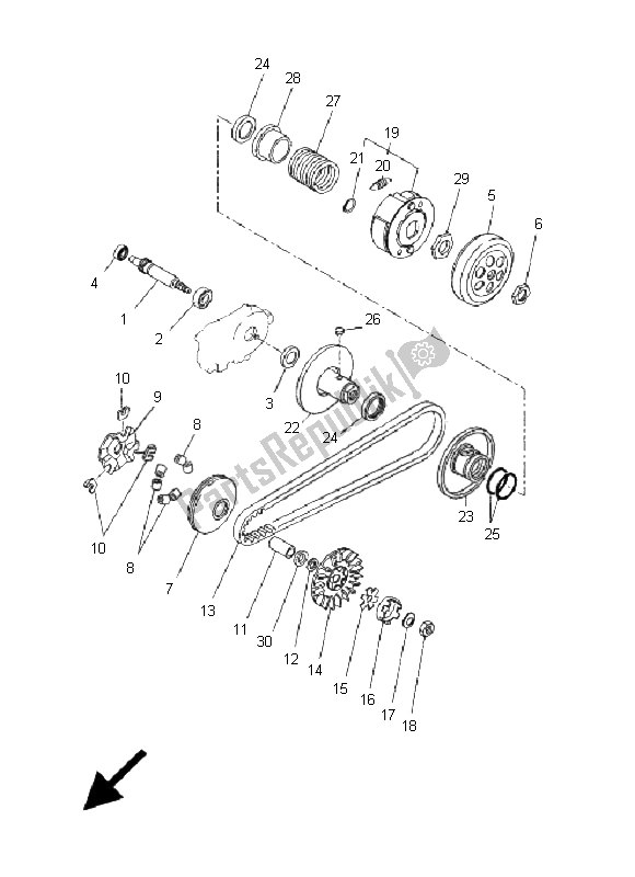 All parts for the Clutch of the Yamaha CW 50N 2011
