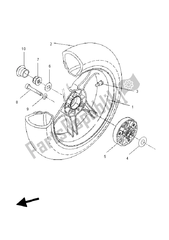 Tutte le parti per il Ruota Posteriore del Yamaha YQ 50 Aerox 2010